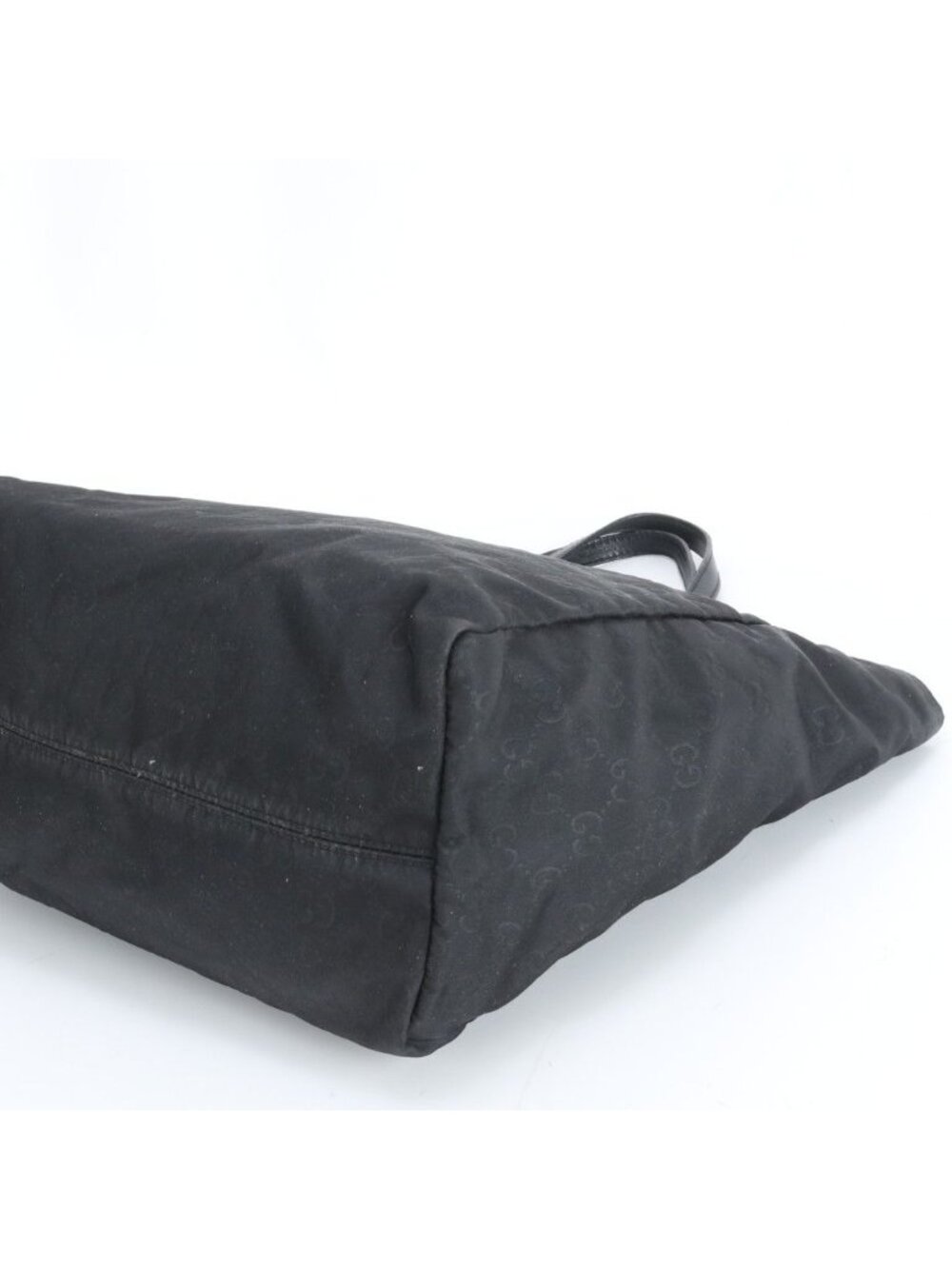 Gucci GG Nylon Leather Tote Shoulder Hand Black - Picture 6 of 9